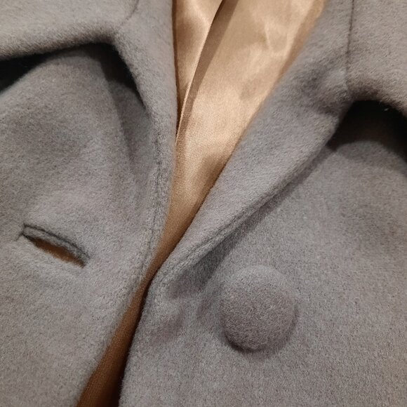 Vtg 50s wool long mauve coat - NWT - Picture 10 of 14